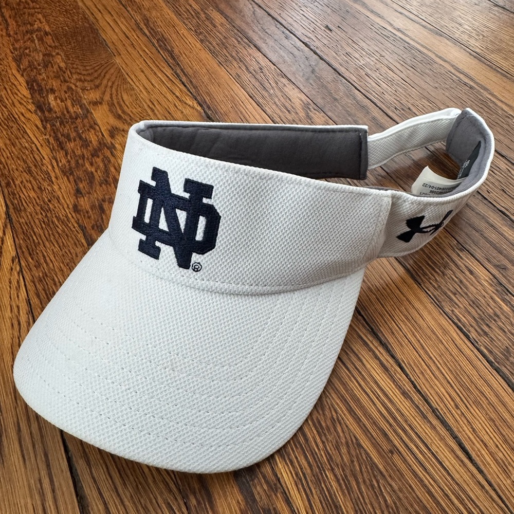 NOTRE DAME Official (UNDER ARMOUR) White Visor with NOTRE DAME Logo - Picture 3 of 8